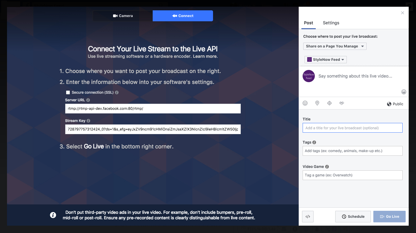 How to stream live on facebook with OBS Studio